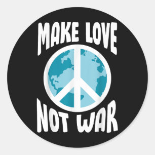 Make Love Not War Classic Round Sticker