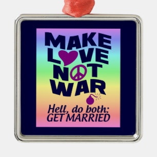 Make Love Not War ornament