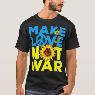 Make Love Not War Peace 60s 70s Ukraine Support T-Shirt
