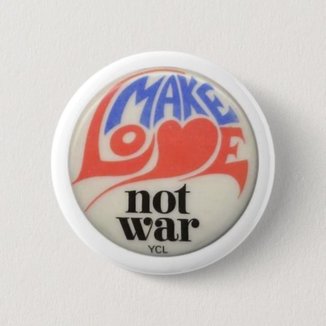 Make Love Not War Peace Art 2 Inch Round Button (Front)