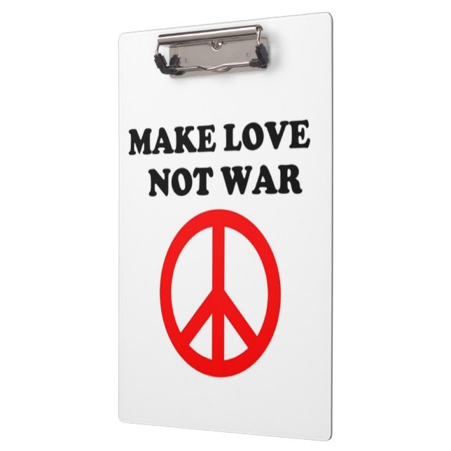 "MAKE LOVE NOT WAR" PEACE SIGN CLIPBOARD (Left)