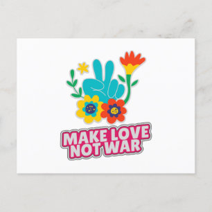 Make love not war postcard