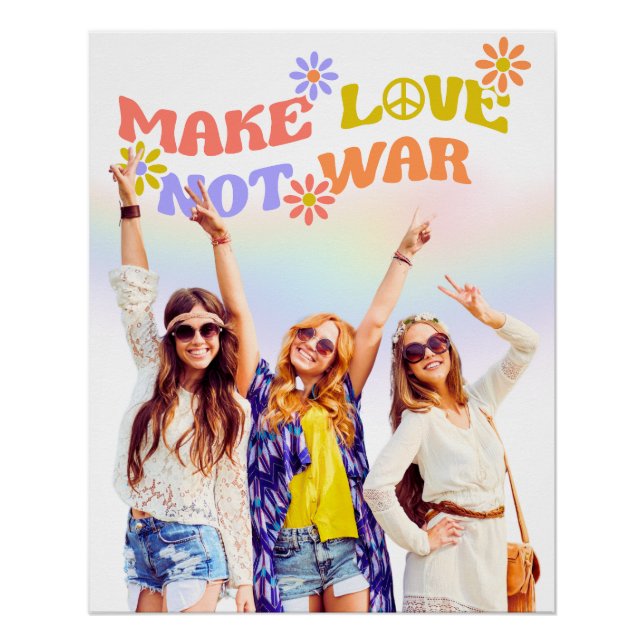 Make Love Not War - Poster d'hippie rétro (Devant)