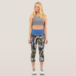 Make Love Not War Support Ukraine Capri Leggings<br><div class="desc">Make Love Not War show your support and love for Ukraine. The Peace logo design in the colours of the Ukrainian flag is perfect for people who stand with Ukraine. This design also fits in time for Earth Day,  celebrated on April 22.</div>