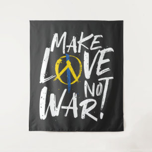 Make Love Not War Support Ukraine Tapestry