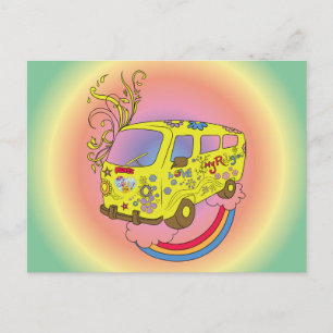 Make Love Not War Van ~ 60s Hippie Peace Sign Postcard
