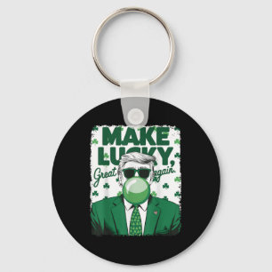 Make Lucky Great Again Trump Bubble Gum St Patrick Keychain