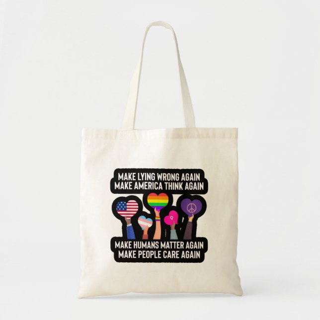 make lying wrong again tote bag (Front)