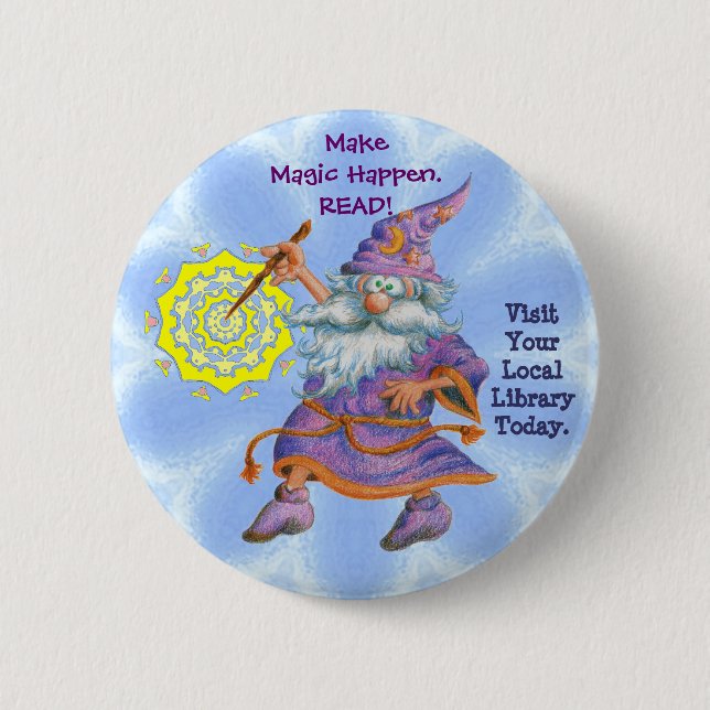 Make Magic Happen. READ! 2 Inch Round Button (Front)