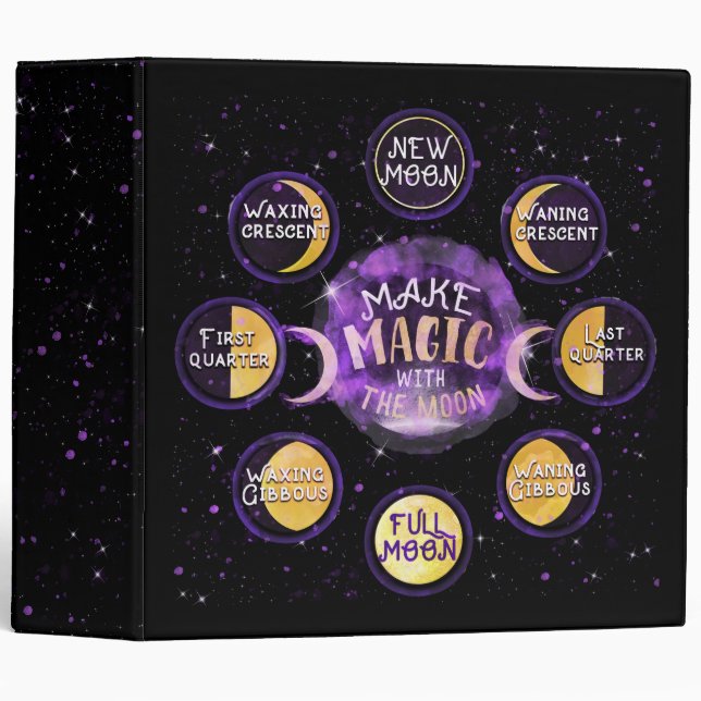 Make Magic With The Moon Lunar Cycles Phases Binder (Front/Spine)