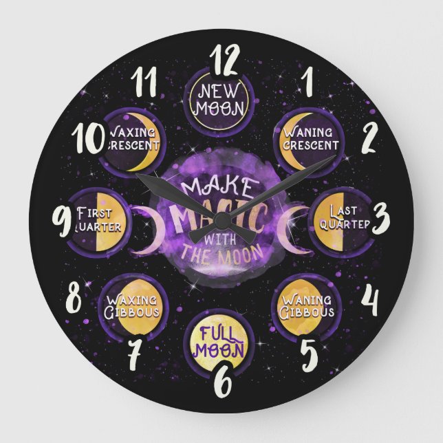 Make Magic With The Moon Lunar Cycles Phases Large Clock (Front)