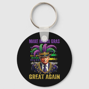 Make Mardi Gras Great Again Funny Mardi Gras Trump Keychain