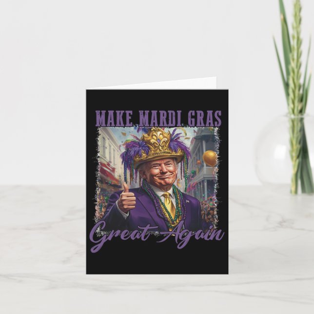 Make Mardi Gras Great Again Funny Parade Costume H Card (Front)