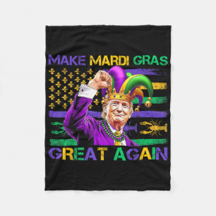 Make Mardi Gras Great Again Us Flag Trump Mardi Gr Fleece Blanket