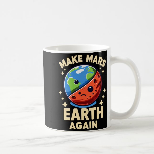 Make Mars Earth Again Planet Funny T Shirt  Coffee Mug (Right)