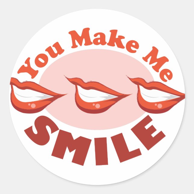 Make Me Smile Classic Round Sticker (Front)