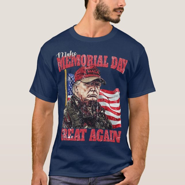 Make Memorial Day Great Again Trump-Photoroom T-Shirt (Front)