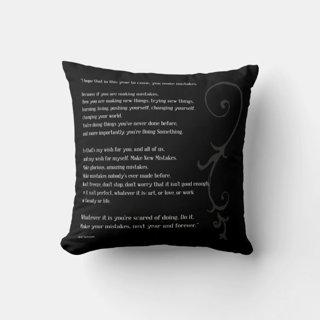 Make Mistakes Throw Pillow (Front)