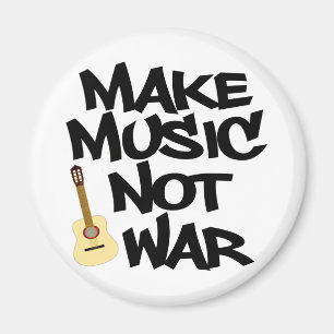 Make Music Not War Acoustic guitar Magnet