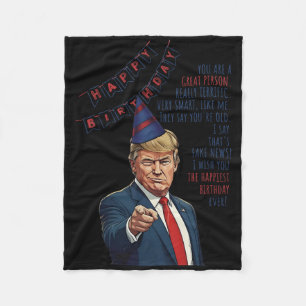 Make My Birthday Great Again Donald Trump Happy Bi Fleece Blanket
