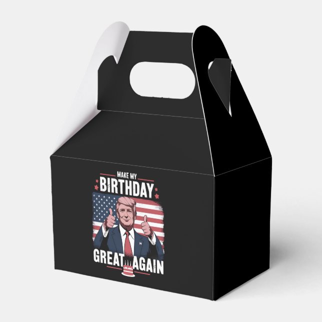 Make My Birthday Great Again Funny Trump Favor Box (Front Side)