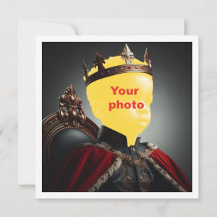 Make my child royal, little prince, king on throne card