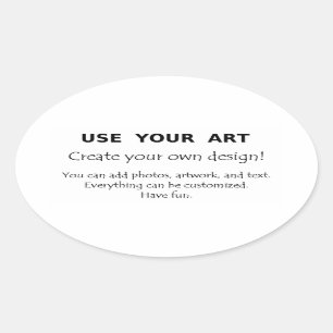 Make my own oval stickers with art photo text logo