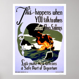Make New Orleans Safe 1943 WPA Poster