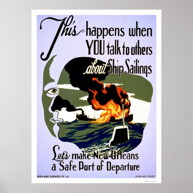 Make New Orleans Safe 1943 WPA Poster (Front)