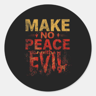 Make No Peace With Evil Archangel Warrior, Defend Classic Round Sticker