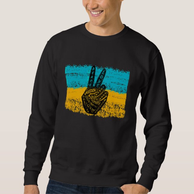 Make Peace Not War  Peace Hand Sign 20 Sweatshirt (Front)