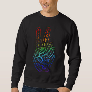 Make Peace Not War  Peace Sign Symbol 8 Sweatshirt