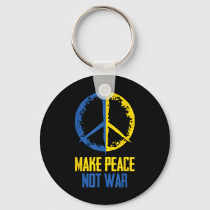 Make Peace Not War Ukraine Ukrainian Flag Apparel Keychain