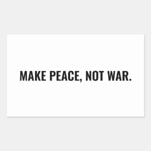 Make peace not war white black minimalist custom sticker