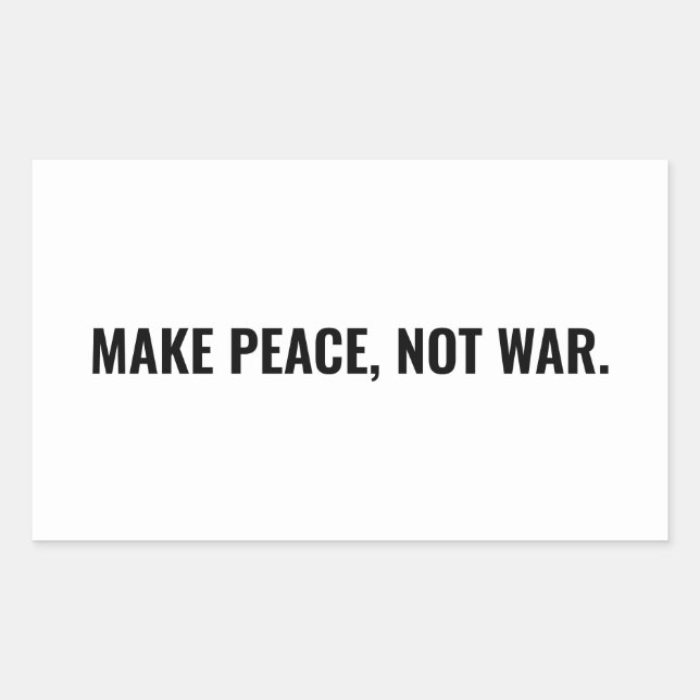 Make peace not war white black minimalist custom sticker (Front)
