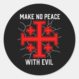 Make Peace With Evil Knight Templar Jerum Cross Classic Round Sticker