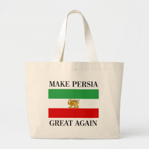 Make Persia Great Again - Shah of Iran Flag Large Tote Bag