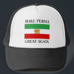 Make Persia Great Again - Shah of Iran Flag Trucker Hat<br><div class="desc">Make Persia Great Again - Shah of Iran Flag, persia, iran, flag, flag iran, flag persia, flag shah, flags, iran shah, iranian, persian, country, emblem, flags, iran, irani, iranian, national, nationalism, patriot, patriotic, patriotism, persian flag, pride, shah, shah flag, shah iran, shah persia, shah persia flag, souvenir, tehran, travel, patriot,...</div>