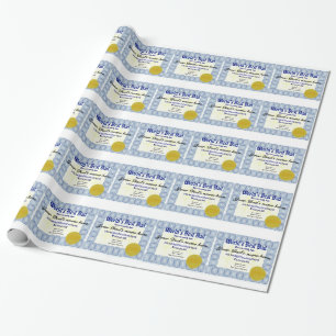 Make Personal World's Best Dad Certificate Award Wrapping Paper