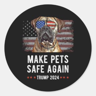 Make Pets Safe Again Bullmastiff Dog Trump Classic Round Sticker
