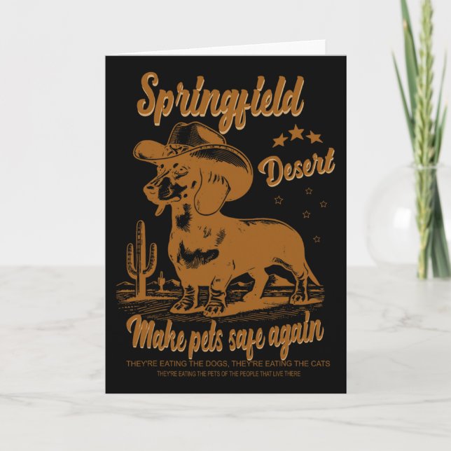 Make Pets Safe Again Cowboy Dachshund Dog Vote Tru Card (Front)