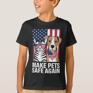 Make Pets Safe Again Election 2024 Debate Cat Dog  T-Shirt