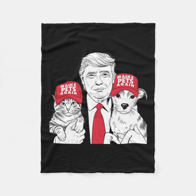 Make Pets Safe Again Election Mega Trump Funny Deb Fleece Blanket (Front)