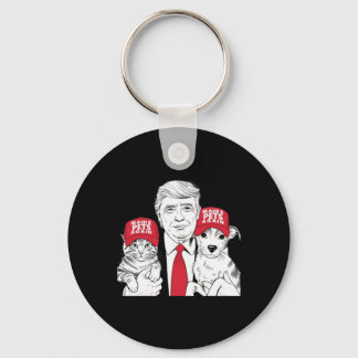 Make Pets Safe Again Election Mega Trump Funny Det Keychain