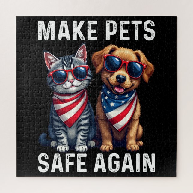 Make Pets Safe Again Funny Jigsaw Puzzle (Vertical)