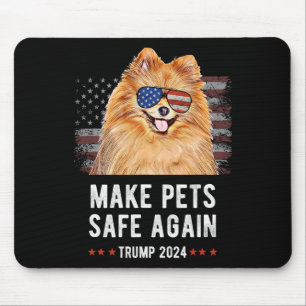 Make Pets Safe Again Pomeranian Dog Trump 2024 Mouse Pad