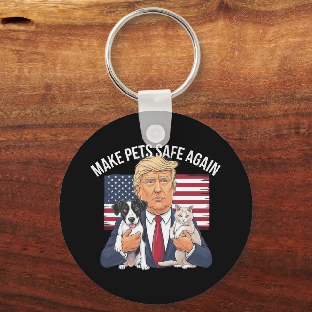 Make Pets Safe Again Save Our Pets Vote Trump Keychain (Front)