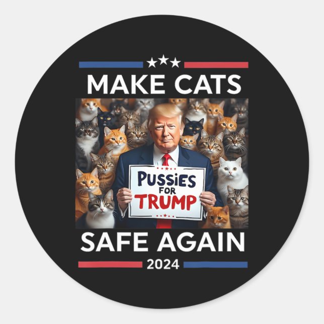 Make Pets Safe Again Trump 2024 Save Our Pets  Classic Round Sticker (Front)