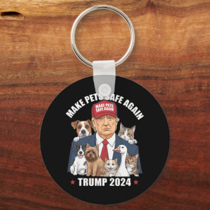 Make Pets Safe Again Trump 2024 Save Our Pets Keychain