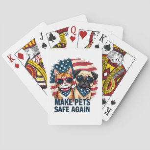 Make Pets Safe Again Trump Cat Dogs Election Playing Cards